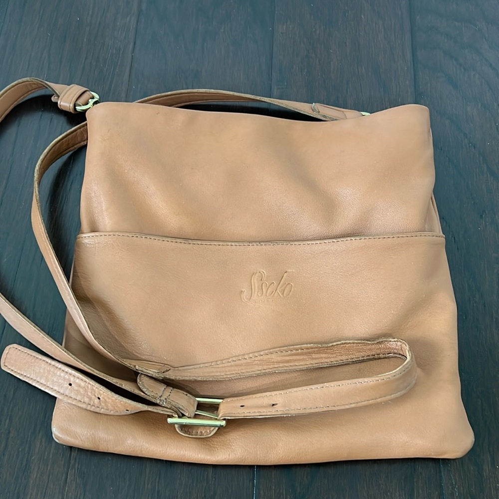 Sseko Honey Brown Fold Over Crossbody Bag